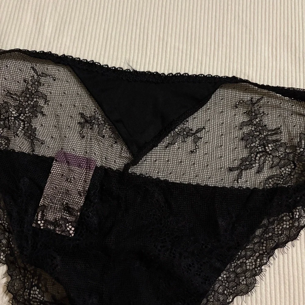 NWT Black Cheeky Panties Sheer Floral Mesh | Auden